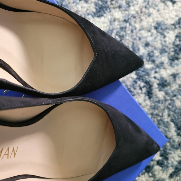 Brand New - Stuart Weitzman 95mm Black Suede Pumps (runs small, more like 8.5) - Picture 7 of 11